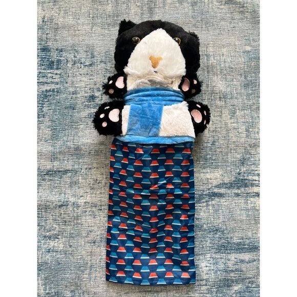 New! Black White Cat Wrestling Puppet Toy - Picture 1 of 4